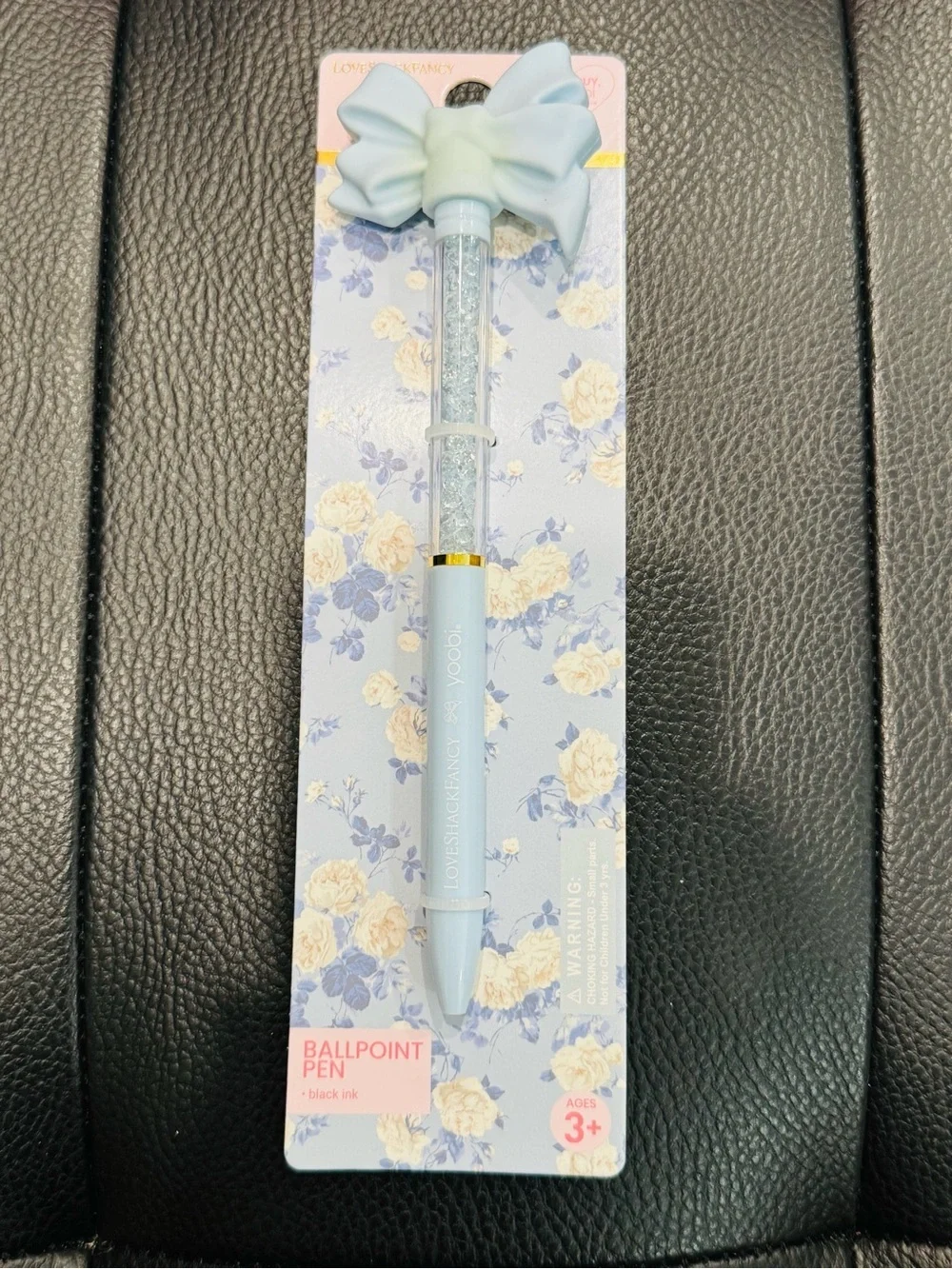LoveShackFancy Target Everblooming Rosettes Novelty Ballpoint Pen Whisper Blue